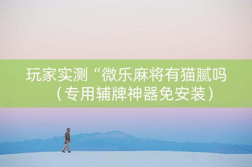 玩家实测“微乐麻将有猫腻吗（专用辅牌神器免安装）