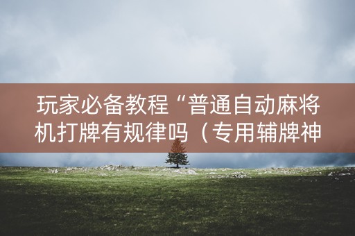玩家必备教程“普通自动麻将机打牌有规律吗（专用辅牌神器免安装）