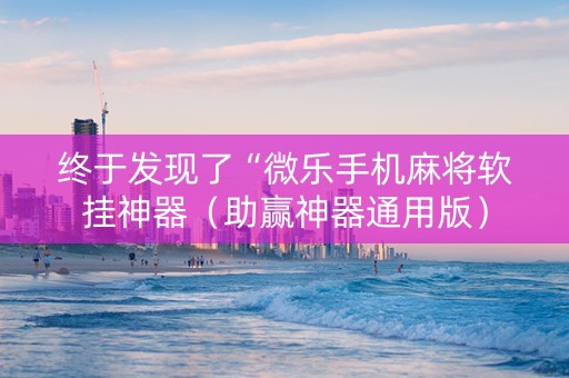 终于发现了“微乐手机麻将软挂神器（助赢神器通用版）