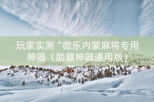 玩家实测“微乐内蒙麻将专用神器（助赢神器通用版）