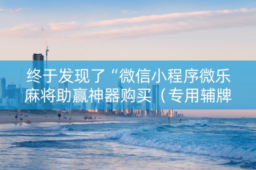 终于发现了“微信小程序微乐麻将助赢神器购买（专用辅牌神器免安装）