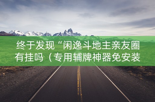 终于发现“闲逸斗地主亲友圈有挂吗（专用辅牌神器免安装）