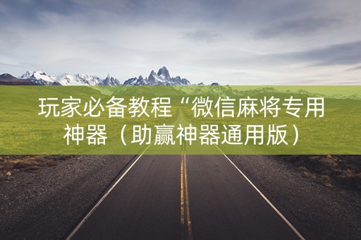 玩家必备教程“微信麻将专用神器（助赢神器通用版）