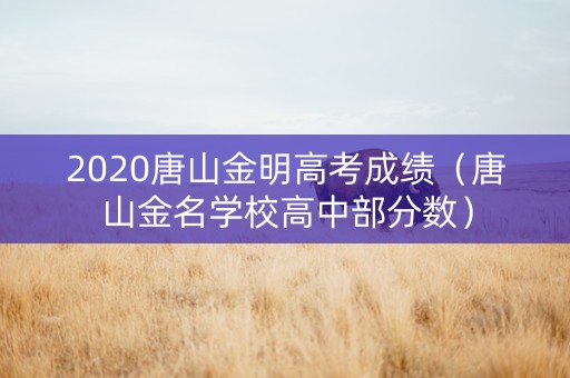 2020唐山金明高考成绩（唐山金名学校高中部分数）