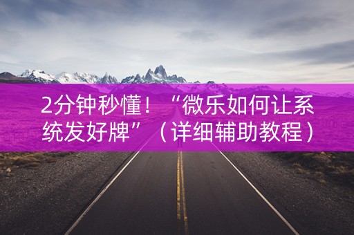 2分钟秒懂！“微乐如何让系统发好牌”（详细辅助教程）-哔哩哔哩