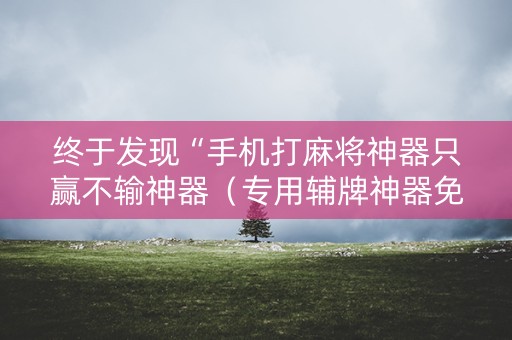终于发现“手机打麻将神器只赢不输神器（专用辅牌神器免安装）