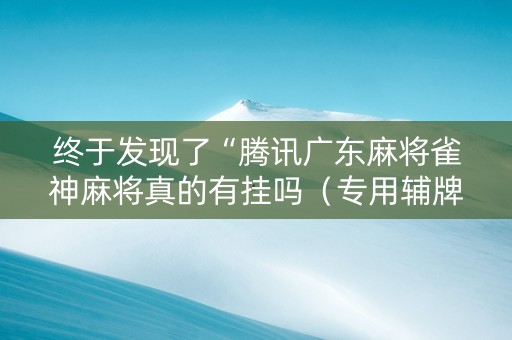 终于发现了“腾讯广东麻将雀神麻将真的有挂吗（专用辅牌神器免安装）