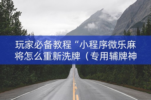 玩家必备教程“小程序微乐麻将怎么重新洗牌（专用辅牌神器免安装）