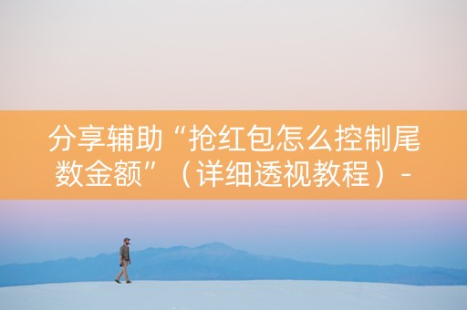 分享辅助“抢红包怎么控制尾数金额”（详细透视教程）-哔哩哔哩