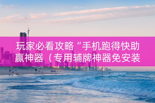玩家必看攻略“手机跑得快助赢神器（专用辅牌神器免安装）