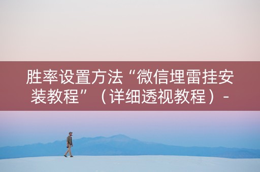 胜率设置方法“微信埋雷挂安装教程”（详细透视教程）-哔哩哔哩