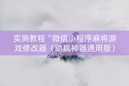 实测教程“微信小程序麻将游戏修改器（助赢神器通用版）