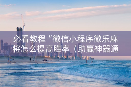 必看教程“微信小程序微乐麻将怎么提高胜率（助赢神器通用版）