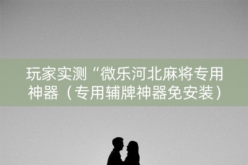 玩家实测“微乐河北麻将专用神器（专用辅牌神器免安装）