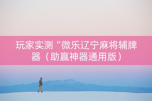 玩家实测“微乐辽宁麻将辅牌器（助赢神器通用版）