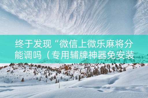 终于发现“微信上微乐麻将分能调吗（专用辅牌神器免安装）