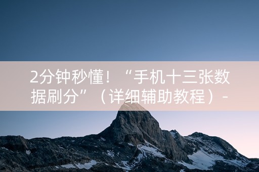 2分钟秒懂！“手机十三张数据刷分”（详细辅助教程）-哔哩哔哩
