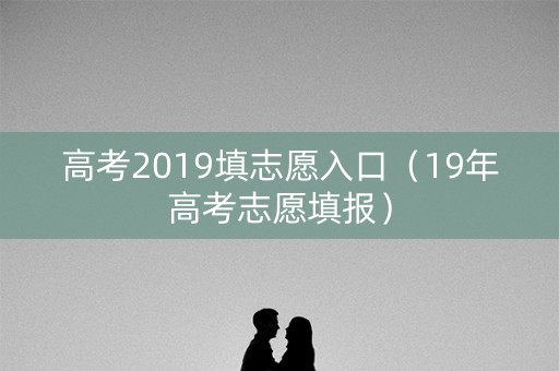 高考2019填志愿入口（19年高考志愿填报）