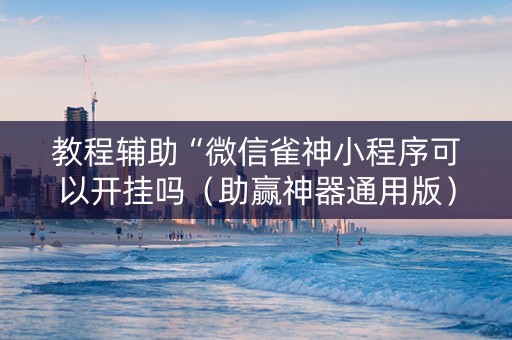 教程辅助“微信雀神小程序可以开挂吗（助赢神器通用版）