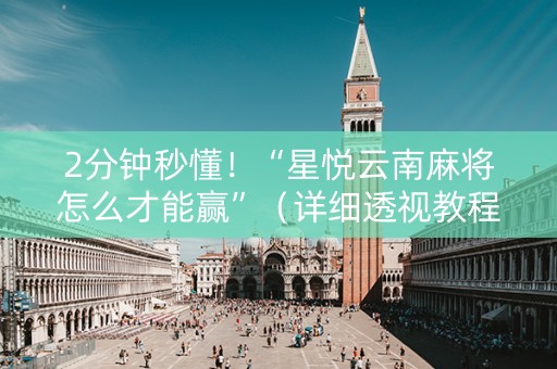 2分钟秒懂！“星悦云南麻将怎么才能赢”（详细透视教程）-哔哩哔哩