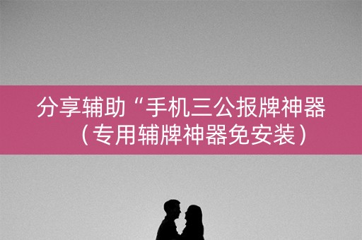 分享辅助“手机三公报牌神器（专用辅牌神器免安装）