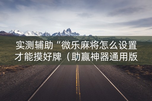实测辅助“微乐麻将怎么设置才能摸好牌（助赢神器通用版）