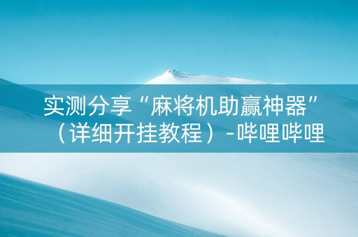 实测分享“麻将机助赢神器”（详细开挂教程）-哔哩哔哩