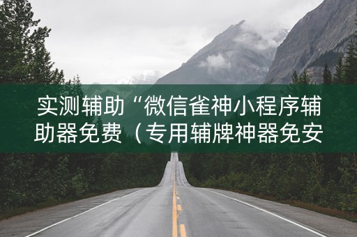实测辅助“微信雀神小程序辅助器免费（专用辅牌神器免安装）