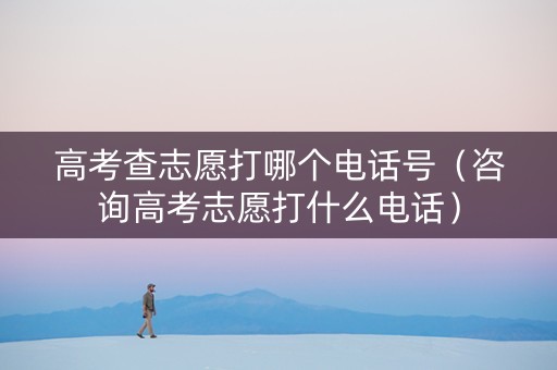 高考查志愿打哪个电话号（咨询高考志愿打什么电话）