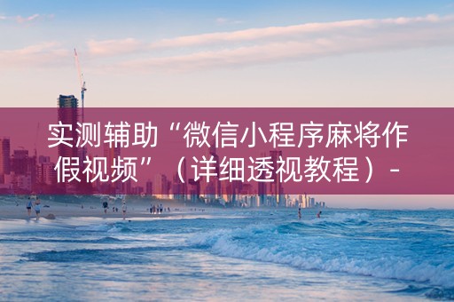 实测辅助“微信小程序麻将作假视频”（详细透视教程）-哔哩哔哩