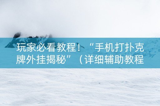 玩家必看教程！“手机打扑克牌外挂揭秘”（详细辅助教程）-哔哩哔哩
