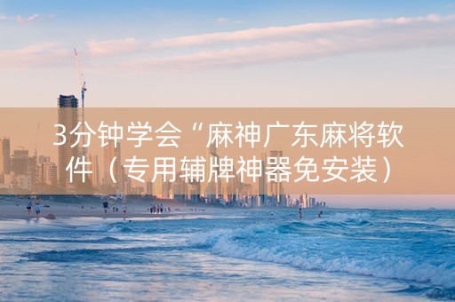 3分钟学会“麻神广东麻将软件（专用辅牌神器免安装）