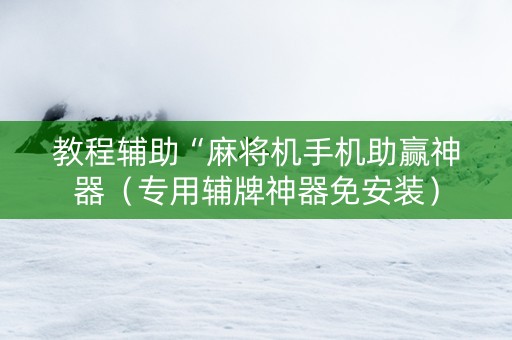 教程辅助“麻将机手机助赢神器（专用辅牌神器免安装）