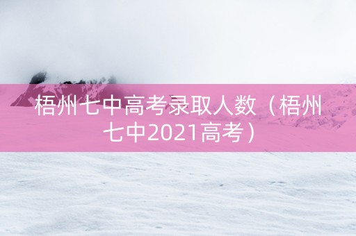 梧州七中高考录取人数（梧州七中2021高考）