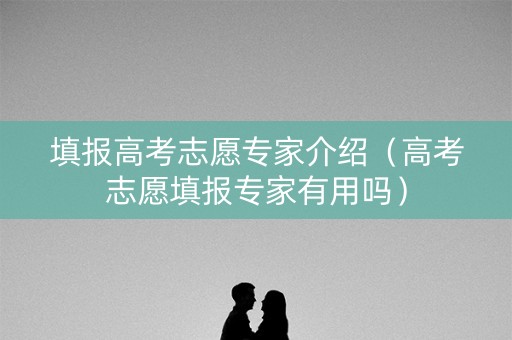 填报高考志愿专家介绍（高考志愿填报专家有用吗）