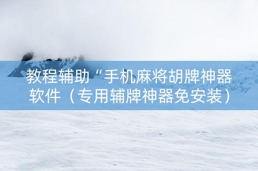 教程辅助“手机麻将胡牌神器软件（专用辅牌神器免安装）