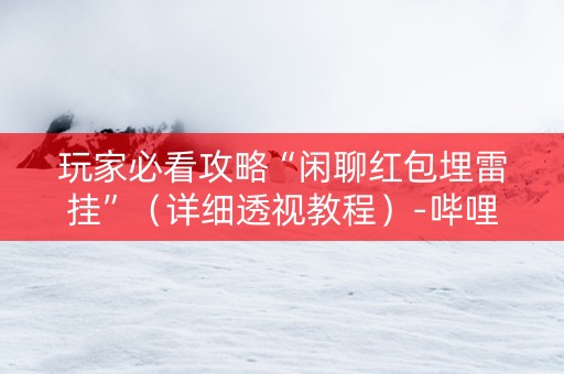 玩家必看攻略“闲聊红包埋雷挂”（详细透视教程）-哔哩哔哩