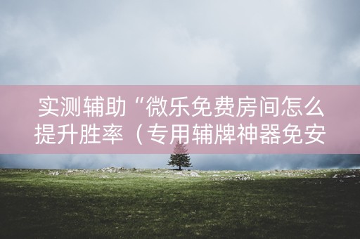 实测辅助“微乐免费房间怎么提升胜率（专用辅牌神器免安装）