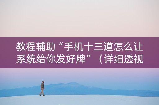 教程辅助“手机十三道怎么让系统给你发好牌”（详细透视教程）-哔哩哔哩