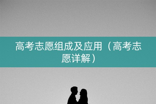 高考志愿组成及应用（高考志愿详解）