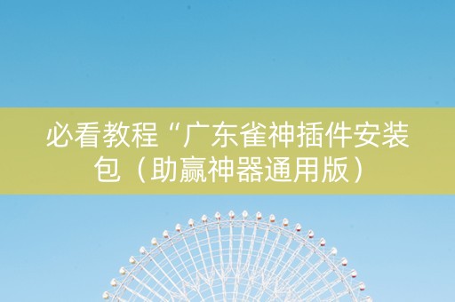 必看教程“广东雀神插件安装包（助赢神器通用版）