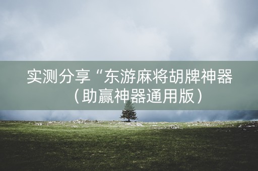 实测分享“东游麻将胡牌神器（助赢神器通用版）