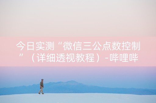 今日实测“微信三公点数控制”（详细透视教程）-哔哩哔哩