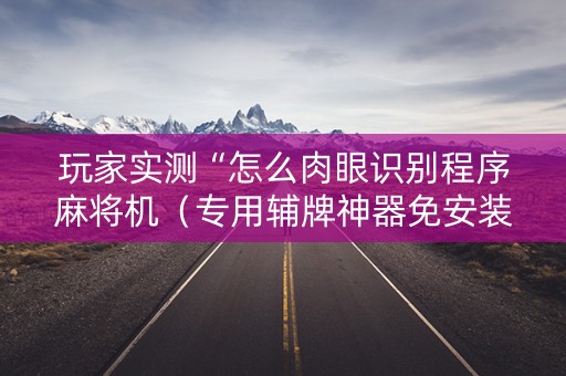 玩家实测“怎么肉眼识别程序麻将机（专用辅牌神器免安装）