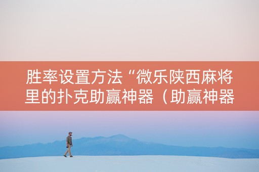 胜率设置方法“微乐陕西麻将里的扑克助赢神器（助赢神器通用版）