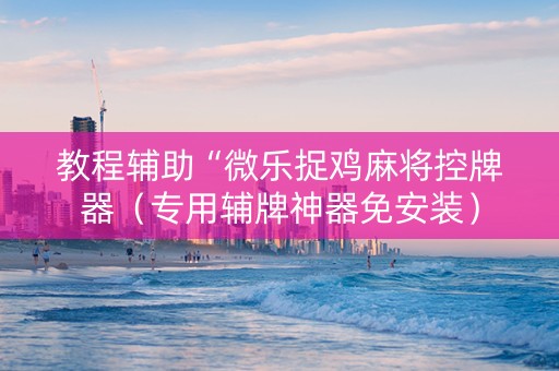 教程辅助“微乐捉鸡麻将控牌器（专用辅牌神器免安装）
