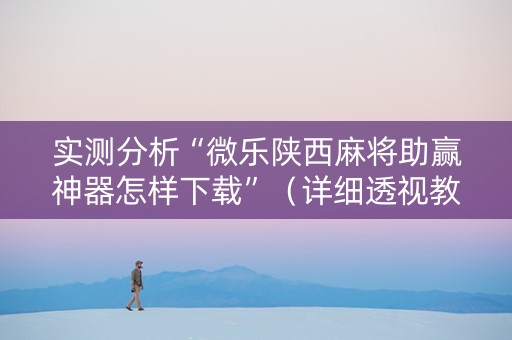 实测分析“微乐陕西麻将助赢神器怎样下载”（详细透视教程）-哔哩哔哩