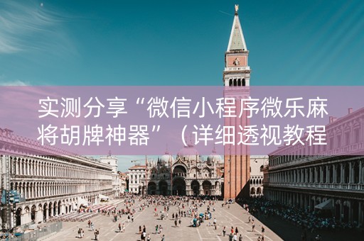 实测分享“微信小程序微乐麻将胡牌神器”（详细透视教程）-哔哩哔哩