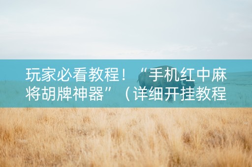 玩家必看教程！“手机红中麻将胡牌神器”（详细开挂教程）-哔哩哔哩