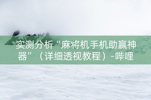 实测分析“麻将机手机助赢神器”（详细透视教程）-哔哩哔哩